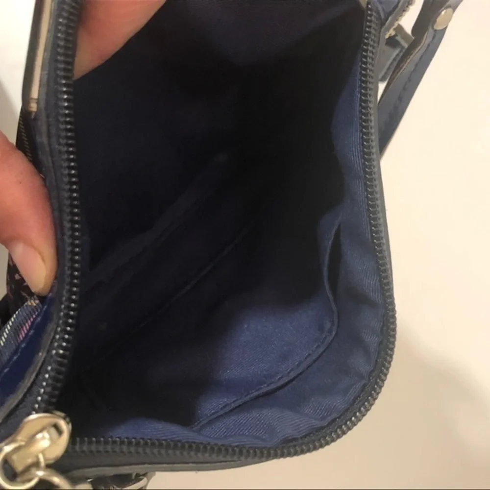 Coach signature plaid wristlet bag